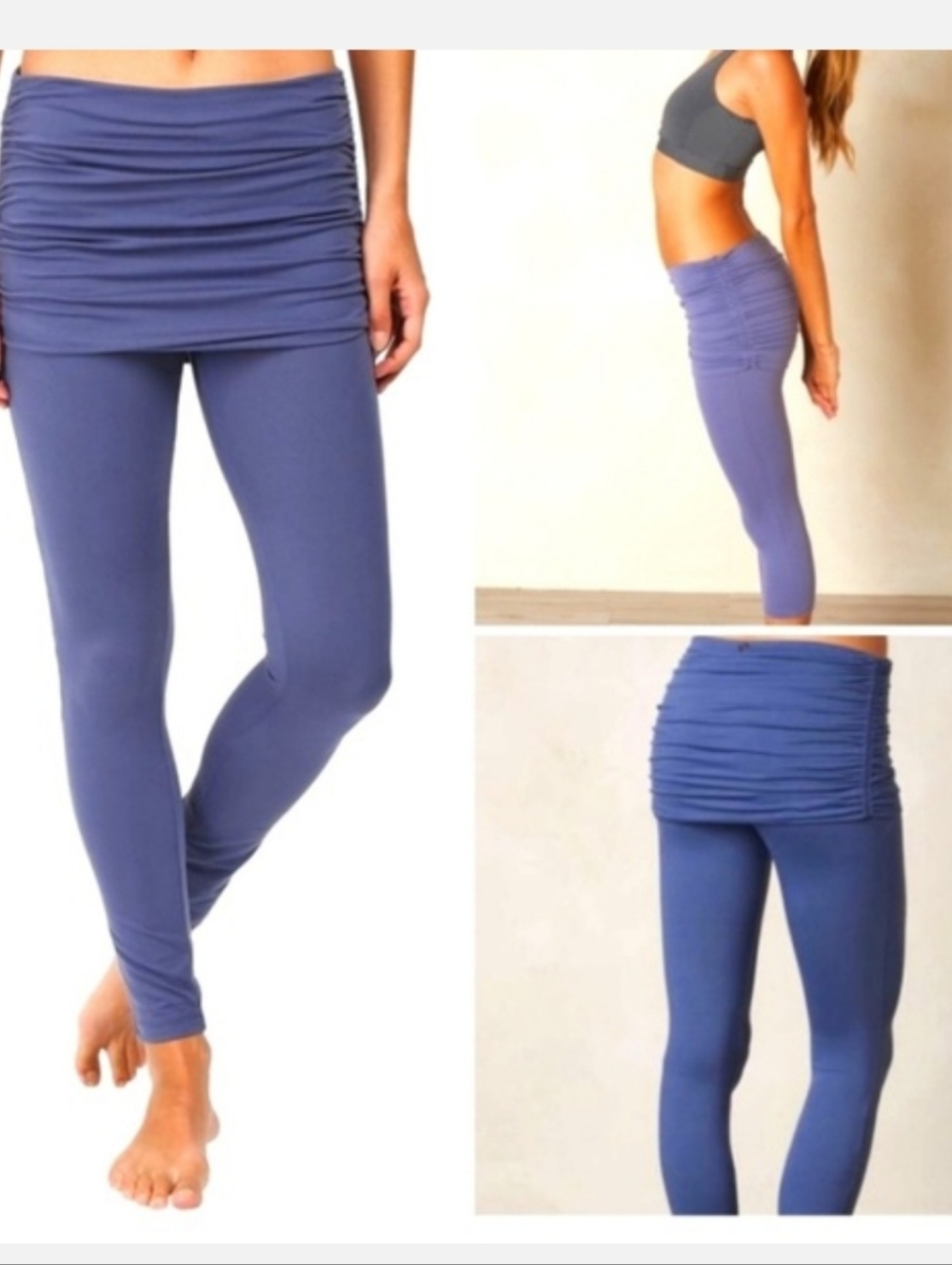 Prana Remy 2-in-1 Skirt Leggings Blue Medium Hiking Workout Yoga Athletic EUC